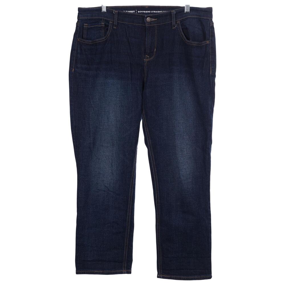 Old Navy Boyfriend Jeans 12R Blue Straight Leg Cotton Blend Denim Pockets
